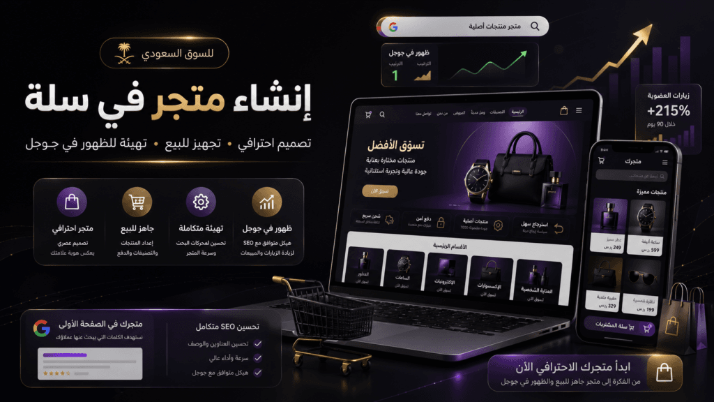 إنشاء متجر في سلة وتجهيزه للبيع والظهور في جوجل